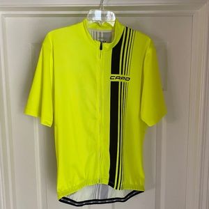 Capo Mens Cycling Shirt Yellow/Black, Short Sleeve, Full Zip, XXL
